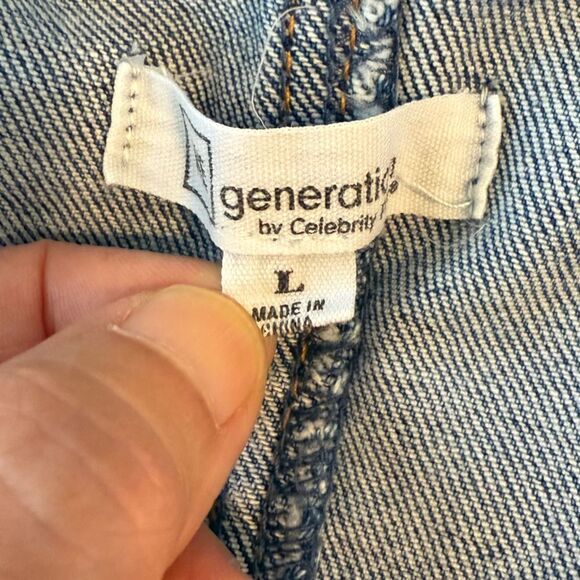 Regeneration Blue Denim Overall Slit hem Midi Size Large - Picture 10 of 10